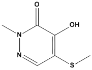 Molecular Structure of 64178-85-4 (3(2H)-Pyridazinone, 4-hydroxy-2-methyl-5-(methylthio)-)
